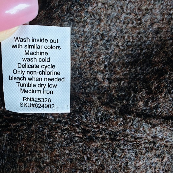 World Market Recycled Yarn Cable Knit Funnel Neck Sweater Poncho Brown NWT - Picture 8 of 16